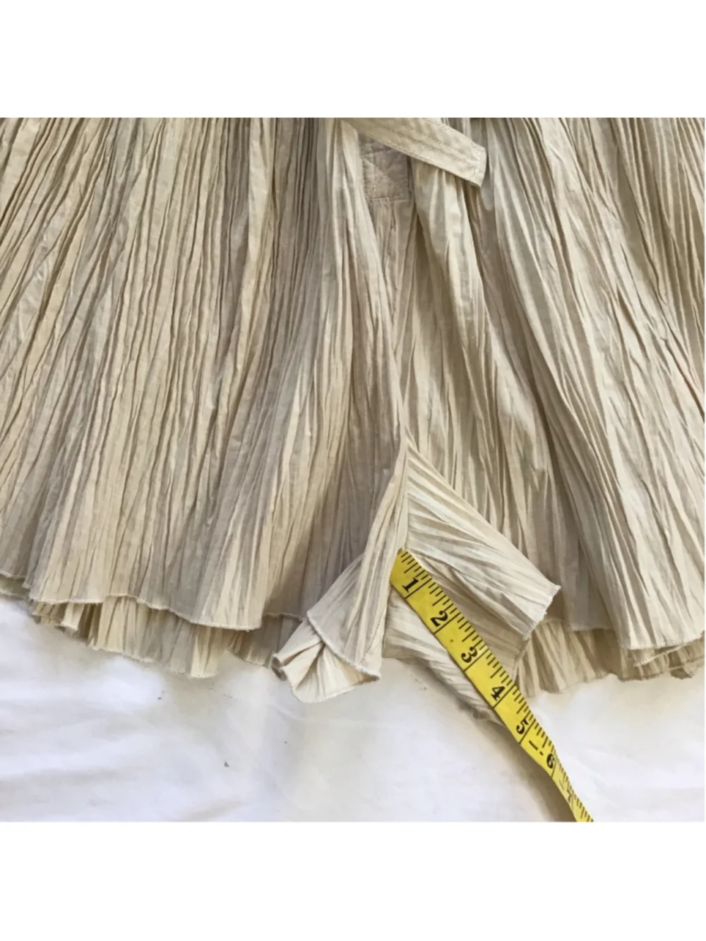 Ulla Johnson Women Elegant Beige Pleated Romper with Puff Sleeves Size 4 - Picture 14 of 15